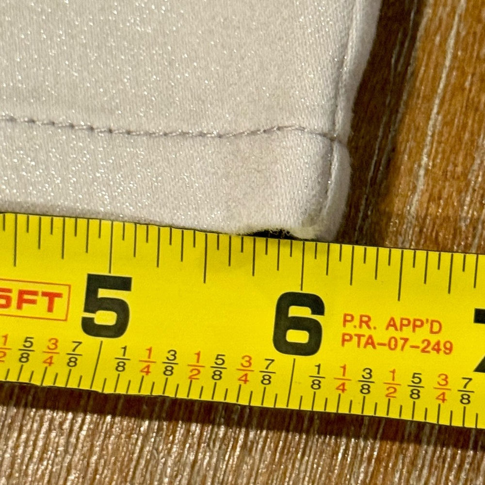 NWT Carlisle Lincoln Mid Rise Off White Silver Shimmer Pants Sz 10 - Picture 10 of 12